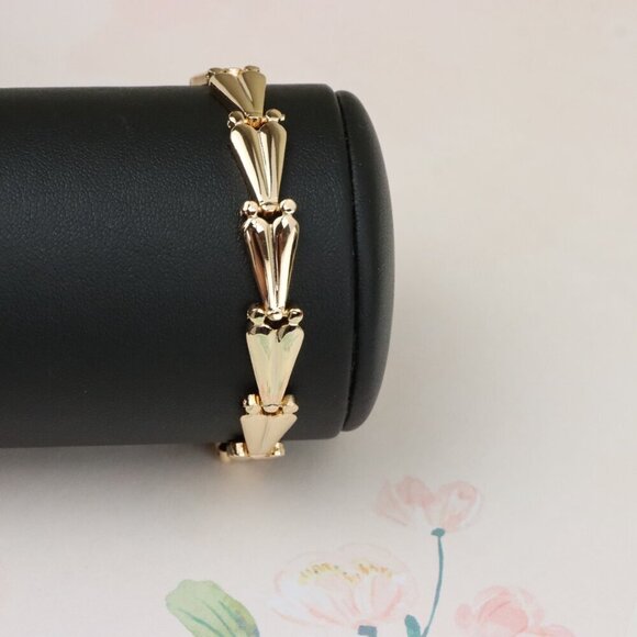 "Elegant Rose Gold Bracelet with Tapered Segment Design, XPBL0999 - Picture 9 of 12